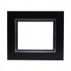 Caisse plate noire filet argent