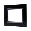 Caisse plate noire filet argent
